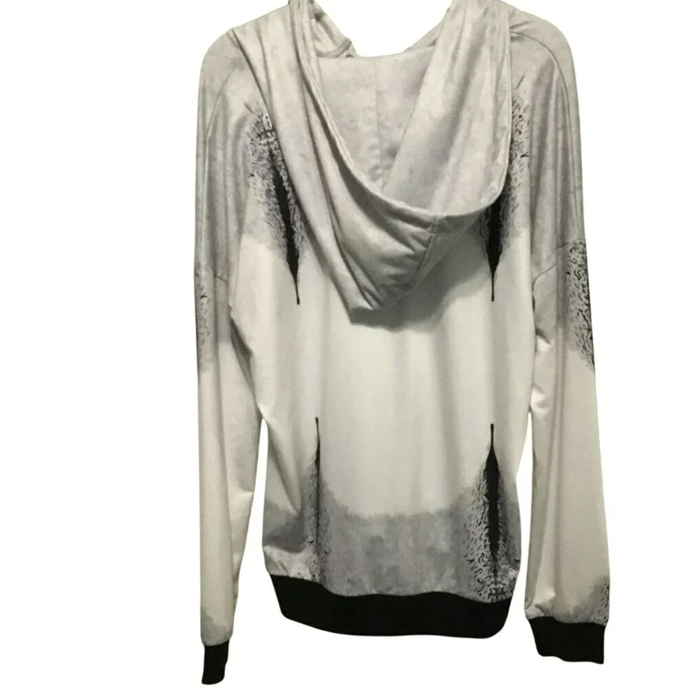 VIEACTIVEWEAR Hooded Sweatshirt Drop Shoulder Oversize Pullover Size Large Gray - Picture 8 of 11